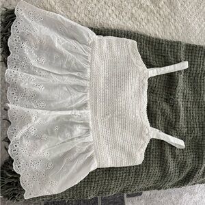 Hem and Thread White Eyelet Lace Top